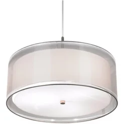 Possini Euro Design Brushed Nickel Pendant Chandelier 20" Wide Modern Organza Outer White Inner Shade 3-Light Fixture For Dining Room Kitchen Island -Possini Euro Design Shop GUEST 3f4cea19 b9e1 4df0 b83c 275c574c8e8b