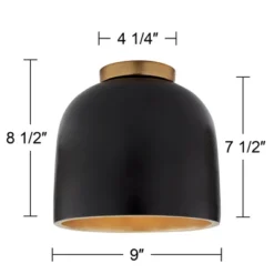Possini Euro Design Merrick Modern Industrial Ceiling Light Flush Mount Fixture 9" Wide Black Gold For Bedroom Kitchen Living Room Hallway Bathroom 11 Possini Euro Design Merrick Modern Industrial Ceiling Light Flush Mount Fixture 9" Wide Black Gold For Bedroom Kitchen Living Room Hallway Bathroom -Possini Euro Design Shop GUEST 408324ca 13a5 45b8 8ebf ff634051194e
