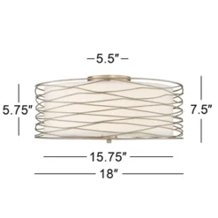 Possini Euro Design Modern Ceiling Light Flush Mount Fixture Antique Silver Leaf 18" Wide Wavy Spun White Drum For Bedroom Kitchen 14 Possini Euro Design Modern Ceiling Light Flush Mount Fixture Antique Silver Leaf 18" Wide Wavy Spun White Drum For Bedroom Kitchen -Possini Euro Design Shop GUEST 4112a4ed 7d59 4dbe 993c c95c22d4de5b