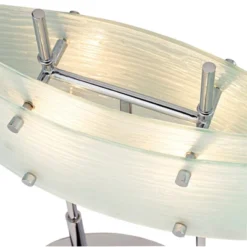 Possini Euro Design Charles Street Modern Desk Lamp 23" High Chrome Satin Nickel Frosted Slump Glass Shade For Bedroom Living Room Bedside Nightstand -Possini Euro Design Shop GUEST 416f8283 104f 459b 9f62 8f9214a77362