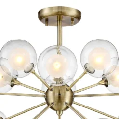 Possini Euro Design Modern Ceiling Light Semi Flush Mount Fixture Sputnik Brass 30 1/2" Wide 15-Light Double Glass Ball Hallway 10 Possini Euro Design Modern Ceiling Light Semi Flush Mount Fixture Sputnik Brass 30 1/2" Wide 15-Light Double Glass Ball Hallway -Possini Euro Design Shop GUEST 431beddf 6c5b 4cd2 85aa 5ca719f915b6
