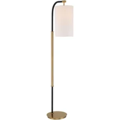 Possini Euro Design Sausalito Mid Century Modern Downbridge Floor Lamp 67" Tall Warm Gold Black Metal Linen Cylinder Shade For Living Room Reading -Possini Euro Design Shop GUEST 445aba6b dd36 4b8e 8106 e7d50d67ca60