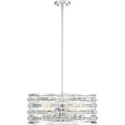 Possini Euro Design Smart Polished Nickel Chandelier 20" Wide Modern Drum Clear Crystal 6-Light Fixture For Dining Room House Foyer Kitchen Island -Possini Euro Design Shop GUEST 454c71ec dca7 41f6 9157 abb34aa27ba3