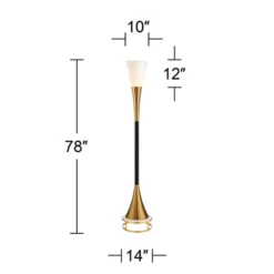 Possini Euro Design Piazza Modern Torchiere Floor Lamp With Gold Riser 78" Tall Black Brass Metal White Glass Shade For Living Room Bedroom Office 10 Possini Euro Design Piazza Modern Torchiere Floor Lamp With Gold Riser 78" Tall Black Brass Metal White Glass Shade For Living Room Bedroom Office -Possini Euro Design Shop GUEST 459b6ef3 ed87 422d 9a78 b4ab9167e388
