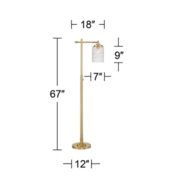 Possini Euro Design Kinsey Modern Downbridge Floor Lamp 67" Tall Warm Brass Metal Stone Pattern Glass Shade For Living Room Reading Bedroom Office -Possini Euro Design Shop GUEST 461da0e8 8e4f 4dd3 83f5 893c649dceab