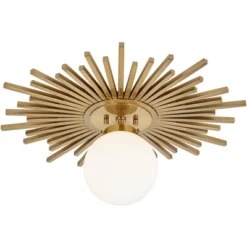 Possini Euro Design Hazel Modern Ceiling Light Semi Flush Mount Fixture 24" Wide Warm Brass White Globe Shade For Bedroom Kitchen Living Room Hallway 13 Possini Euro Design Hazel Modern Ceiling Light Semi Flush Mount Fixture 24" Wide Warm Brass White Globe Shade For Bedroom Kitchen Living Room Hallway -Possini Euro Design Shop GUEST 48188eba 2f68 4f86 9f8a a54dd55ba25f