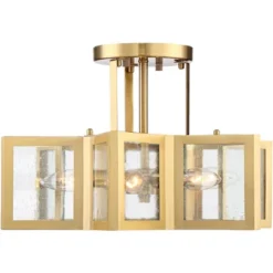 Possini Euro Design Casa Star Modern Ceiling Light Semi Flush Mount Fixture 16" Wide Warm Brass 6-Light Clear Glass For Bedroom Kitchen Living Room -Possini Euro Design Shop GUEST 482c539f 457c 47ee b624 4a502ebf521f
