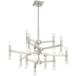 Possini Euro Design Marya Brushed Nickel Chandelier 32" Wide Modern 24-Light Fixture For Dining Room House Foyer Kitchen Island Entryway Bedroom Home -Possini Euro Design Shop GUEST 497b4b11 8bdc 43c8 a18f eb069cc0f9b7
