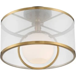 Possini Euro Design Carlyn Modern Art Deco Ceiling Light Semi Flush Mount Fixture 14" Wide Warm Brass Black Orb Organza Drum Shade For Bedroom Kitchen 12 Possini Euro Design Carlyn Modern Art Deco Ceiling Light Semi Flush Mount Fixture 14" Wide Warm Brass Black Orb Organza Drum Shade For Bedroom Kitchen -Possini Euro Design Shop GUEST 4acc925a 9848 4adf a072 26596db1590c