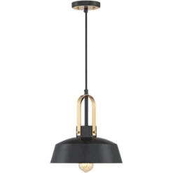 Possini Euro Design Black Warm Brass Mini Pendant Lighting Fixture 12" Wide Farmhouse Rustic For Dining Room House Home Kitchen Island High Ceilings -Possini Euro Design Shop GUEST 4b01dbe6 676e 44ed 8ddb b125d2ba5e30