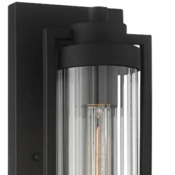 Possini Euro Design Bogata Modern Outdoor Wall Light Fixture Textured Black 15 1/2" Clear Ribbed Glass For Post Exterior Barn Deck House Porch Yard -Possini Euro Design Shop GUEST 4b84befc 5502 4866 937c 9763ee0960cb