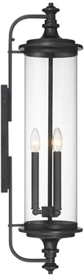 Possini Euro Design Medici Modern Outdoor Wall Light Fixture Black 32 1/4" Clear Glass Cylinder Shade For Post Exterior Barn Deck House Porch Yard 8 Possini Euro Design Medici Modern Outdoor Wall Light Fixture Black 32 1/4" Clear Glass Cylinder Shade For Post Exterior Barn Deck House Porch Yard - Image 6