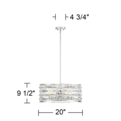 Possini Euro Design Smart Polished Nickel Chandelier 20" Wide Modern Drum Clear Crystal 6-Light Fixture For Dining Room House Foyer Kitchen Island -Possini Euro Design Shop GUEST 4db469a4 ddae 43f0 984f b6ae1b3c867e