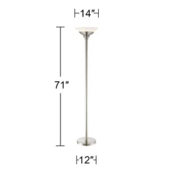 Possini Euro Design Metro Modern Torchiere Floor Lamp 71" Tall Brushed Nickel Frosted White Acrylic Shade For Living Room Reading Bedroom Office House -Possini Euro Design Shop GUEST 4f3fc5e2 f026 46ca 87c6 c900ff124dd0