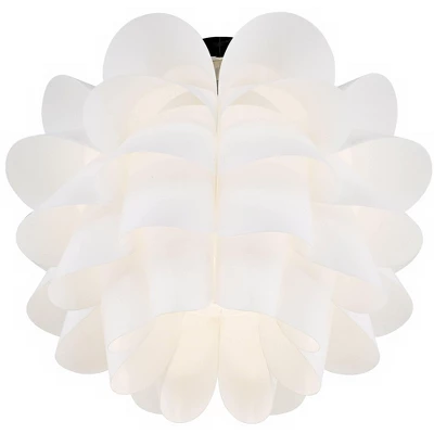 Possini Euro Design Modern Ceiling Light Semi Flush Mount Fixture 15 3/4" Wide White Flower For Bedroom Kitchen Living Room Hallway Bathroom House 6 Possini Euro Design Modern Ceiling Light Semi Flush Mount Fixture 15 3/4" Wide White Flower For Bedroom Kitchen Living Room Hallway Bathroom House - Image 4