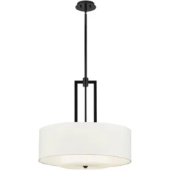 Possini Euro Design Sundry Semi Gloss Black Drum Pendant Chandelier 24" Wide Modern Double Shade 4-Light Fixture For Dining Room Foyer Kitchen Island -Possini Euro Design Shop GUEST 520f41d9 c7a3 40e6 890a 652e0a63a17f