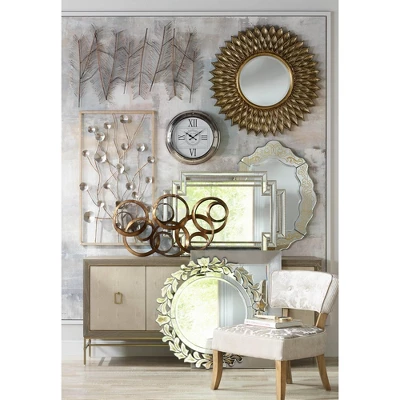 Possini Euro Design Erte Rectangular Vanity Wall Mirror Modern Beveled Silver Leaf Beaded Openwork Frame 27" Wide For Bathroom Bedroom Living Room 10 Possini Euro Design Erte Rectangular Vanity Wall Mirror Modern Beveled Silver Leaf Beaded Openwork Frame 27" Wide For Bathroom Bedroom Living Room - Image 8