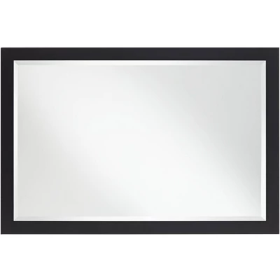Possini Euro Design Metzeo Rectangular Vanity Decorative Wall Mirror Modern Beveled Edge Matte Black Metal Frame 22" Wide Bathroom 6 Possini Euro Design Metzeo Rectangular Vanity Decorative Wall Mirror Modern Beveled Edge Matte Black Metal Frame 22" Wide Bathroom - Image 4