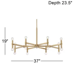 Possini Euro Design Marya Satin Brass Chandelier 37" Wide Modern 24-Light Fixture For Dining Room House Foyer Kitchen Island Entryway Bedroom Home -Possini Euro Design Shop GUEST 57077a84 ab71 4282 a99f 9e7bd065d784