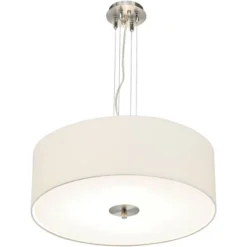 Possini Euro Design Brushed Nickel Pendant Chandelier 24" Wide Modern White Canvas Drum Shade 4-Light Fixture For Dining Room House Kitchen Island -Possini Euro Design Shop GUEST 58b8fff1 de4f 48cf ac2f 0609dc6cdd96