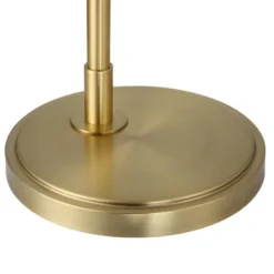 Possini Euro Design Modern Arc Floor Lamp Standing 62 1/2" Tall Warm Gold Offset Arm White Linen Drum Shade For Living Room Reading Family Bedroom -Possini Euro Design Shop GUEST 5a927ca2 2552 4b3b 8acc 2dcb5a88678b