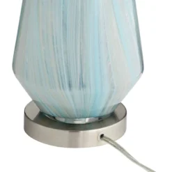 Possini Euro Design Jaime Coastal Table Lamp With Round White Marble Riser 26" High Blue Gray Drum Shade For Bedroom Living Room Office House Home -Possini Euro Design Shop GUEST 5c91e6df 7d03 4503 9c8f b11389121029