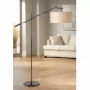 Possini Euro Design Industrial Floor Lamp Adjustable Arm 62.5" Tall Oiled Bronze Metal Light Brown Linen Drum Shade For Living Room Reading -Possini Euro Design Shop GUEST 5db3ac63 b09f 4295 a1f4 265db96e9f74