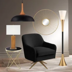 Possini Euro Design Modern Glam Style Torchiere Floor Lamp 72.5" Tall Black Antique Brass Metal White Glass Shade Living Room Reading Uplight -Possini Euro Design Shop GUEST 5e9b5a40 ca08 4fff 8d4c e2a0c58d462d