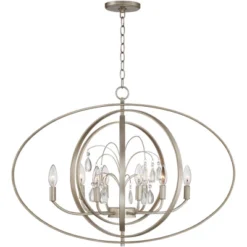 Possini Euro Design Tiller Champagne Satin Silver Pendant Chandelier 31 1/2" Wide Modern Open Orb Frame 8-Light Fixture For Dining Room Kitchen Island -Possini Euro Design Shop GUEST 5fc9c22e fbab 49ad a61a 13b0fe082c0a