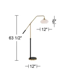Possini Euro Design Modern Arc Floor Lamp 63 1/2" Tall Warm Gold Black Metal Milky White Glass Shade For Living Room Reading House 17 Possini Euro Design Modern Arc Floor Lamp 63 1/2" Tall Warm Gold Black Metal Milky White Glass Shade For Living Room Reading House -Possini Euro Design Shop GUEST 610ec690 6837 4c3a ade3 deb02a4aff6a