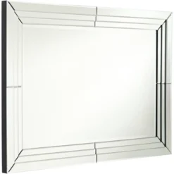 Possini Euro Design Rectangular Vanity Decorative Wall Mirror Modern Beveled Edge Clear Mirrored Tiles Frame 27" Wide For Bathroom Bedroom Living Room -Possini Euro Design Shop GUEST 631a5102 5e35 49f0 8dac a1d682aa82c4