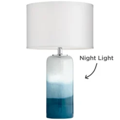 Possini Euro Design Modern Table Lamp With USB Charging Port And Nightlight LED 25" High Blue Art Glass White Shade For Bedroom Desk (Color May Vary) 15 Possini Euro Design Modern Table Lamp With USB Charging Port And Nightlight LED 25" High Blue Art Glass White Shade For Bedroom Desk (Color May Vary) -Possini Euro Design Shop GUEST 659e57a3 285c 4840 ace2 83a725c89586