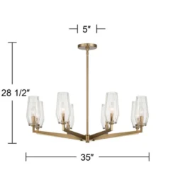 Possini Euro Design Byzantium Warm Gold Chandelier 35" Wide Modern Clear Glass Shade 8-Light Fixture For Dining Room Foyer Kitchen Island Entryway -Possini Euro Design Shop GUEST 65cabdc8 f91a 4857 be23 e928d8428fc5