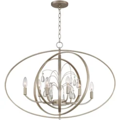 Possini Euro Design Tiller Champagne Satin Silver Pendant Chandelier 31 1/2" Wide Modern Open Orb Frame 8-Light Fixture For Dining Room Kitchen Island -Possini Euro Design Shop GUEST 67fcdd79 afcf 4046 92f9 be394747e84b