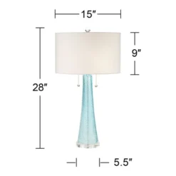 Possini Euro Design Modern Table Lamps 28.5" Tall Set Of 2 Light Sky Blue Fluted Glass White Drum Shade For Living Room Bedroom Office Family 17 Possini Euro Design Modern Table Lamps 28.5" Tall Set Of 2 Light Sky Blue Fluted Glass White Drum Shade For Living Room Bedroom Office Family -Possini Euro Design Shop GUEST 68beb009 02f0 479c 8422 bab8bf373b6a