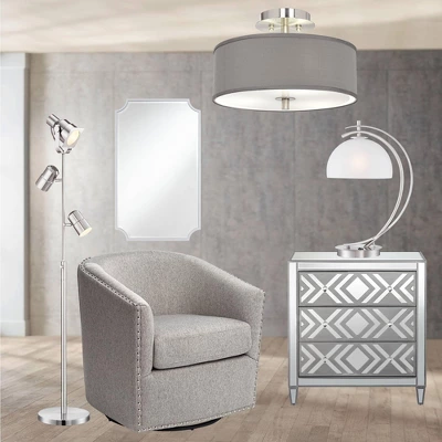 Possini Euro Design Nuovo Modern Tree Floor Lamp 70" Tall Brushed Nickel 3 Light Adjustable Heads For Living Room Reading Bedroom Office House Home 10 Possini Euro Design Nuovo Modern Tree Floor Lamp 70" Tall Brushed Nickel 3 Light Adjustable Heads For Living Room Reading Bedroom Office House Home - Image 8