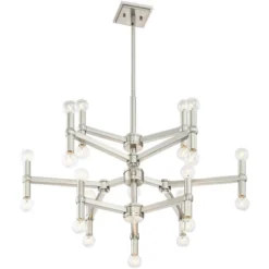 Possini Euro Design Marya Brushed Nickel Chandelier 32" Wide Modern 24-Light Fixture For Dining Room House Foyer Kitchen Island Entryway Bedroom Home -Possini Euro Design Shop GUEST 6a556942 8834 40c7 9218 afc183c3d9bd