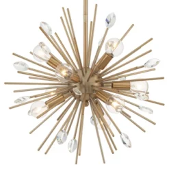 Possini Euro Design Janae Warm Gold Sputnik Chandelier 18" Wide Modern Crystal 9-Light Fixture For Dining Room House Foyer Kitchen Island Entryway -Possini Euro Design Shop GUEST 6b3980c9 a748 4b63 8880 1a5782afbecb