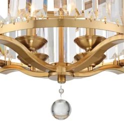 Vienna Full Spectrum Prava Modern Ceiling Light Semi Flush Mount Fixture 16 1/2" Wide Warm Brass 4-Light Crystal Drum For Bedroom Kitchen Living Room -Possini Euro Design Shop GUEST 6b88db73 12aa 4882 8448 5436a3754219