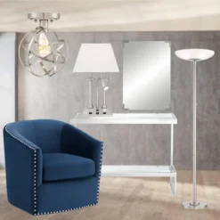 Possini Euro Design Meridian Light Blaster Modern Torchiere Floor Lamp 72" Tall Brushed Nickel LED Frosted Glass Shade For Living Room Bedroom Office -Possini Euro Design Shop GUEST 6bbd5cd5 4418 4021 a48b e76b13d778f4