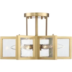 Possini Euro Design Casa Star Modern Ceiling Light Semi Flush Mount Fixture 16" Wide Warm Brass 6-Light Clear Glass For Bedroom Kitchen Living Room -Possini Euro Design Shop GUEST 6e95e3bf 7dc3 4502 8a27 92db18885400