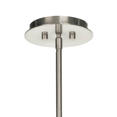 Possini Euro Design Concentric Brushed Nickel Pendant Chandelier 25" Wide Modern White Fabric Drum 4-Light For Dining Room House Foyer Kitchen Island 5 Possini Euro Design Concentric Brushed Nickel Pendant Chandelier 25" Wide Modern White Fabric Drum 4-Light For Dining Room House Foyer Kitchen Island - Image 3