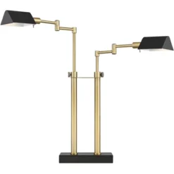 Possini Euro Design Keegan Modern Desk Lamp 24" High Warm Brass With Dual USB Charging Ports LED Adjustable Black Shade For Bedroom Living Room Desk -Possini Euro Design Shop GUEST 7251ebab 7e7a 4df5 88fe 68ff889d6594