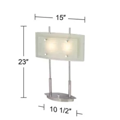 Possini Euro Design Charles Street Modern Desk Lamp 23" High Chrome Satin Nickel Frosted Slump Glass Shade For Bedroom Living Room Bedside Nightstand -Possini Euro Design Shop GUEST 72f5eda7 e445 4ef1 bab7 c99c49fe11e9