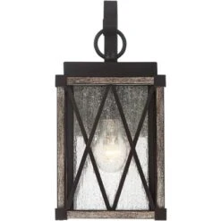 Possini Euro Design Brawley Rustic Industrial Outdoor Wall Light Fixture Bronze Wood Grain 13 1/2" Clear Seedy Glass For Post Exterior Barn Deck House -Possini Euro Design Shop GUEST 745fd5ec 0cf7 4471 970e 03f22a882930