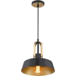 Possini Euro Design Black Warm Brass Mini Pendant Lighting Fixture 12" Wide Farmhouse Rustic For Dining Room House Home Kitchen Island High Ceilings -Possini Euro Design Shop GUEST 773d06bd 78f5 4444 afd0 6fbc4b841124