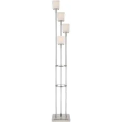 Possini Euro Design Modern Tree Floor Lamp With USB Charging Port 4-Light 72" Tall Brushed Nickel Glass Shade Living Room Reading -Possini Euro Design Shop GUEST 788c85f5 5da2 46be 9e0e 119e5f96e772