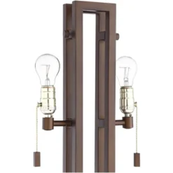 Possini Euro Design Gossard Modern Industrial Table Lamp 30" Tall Bronze With USB Charging Port White Rectangular Shade For Bedroom Living Room Office -Possini Euro Design Shop GUEST 78b6c0b7 dbc3 4673 b907 3464079228b0