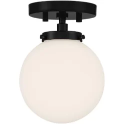 Possini Euro Design Jilly Modern Ceiling Light Semi Flush Mount Fixture 6 3/4" Wide Black White Glass Globe Shade For Bedroom Kitchen Living Room Home 10 Possini Euro Design Jilly Modern Ceiling Light Semi Flush Mount Fixture 6 3/4" Wide Black White Glass Globe Shade For Bedroom Kitchen Living Room Home -Possini Euro Design Shop GUEST 7994f1f5 c085 4335 993f d468a911d439