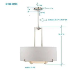 Possini Euro Design Concentric Brushed Nickel Pendant Chandelier 28" Wide Modern White Fabric Drum 4-Light For Dining Room House Foyer Kitchen Island 12 Possini Euro Design Concentric Brushed Nickel Pendant Chandelier 28" Wide Modern White Fabric Drum 4-Light For Dining Room House Foyer Kitchen Island -Possini Euro Design Shop GUEST 79d99742 31e4 41eb 8743 caf20da53a45